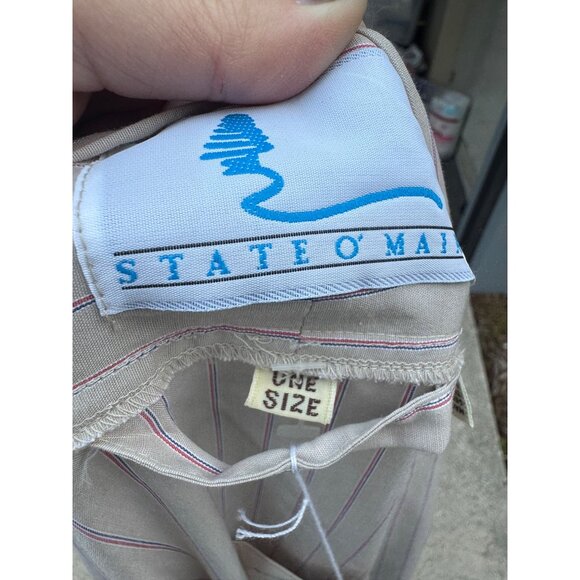 Vintage State O Maine Striped Robe One Size Cotton Blend Beige Red Blue - Picture 5 of 8